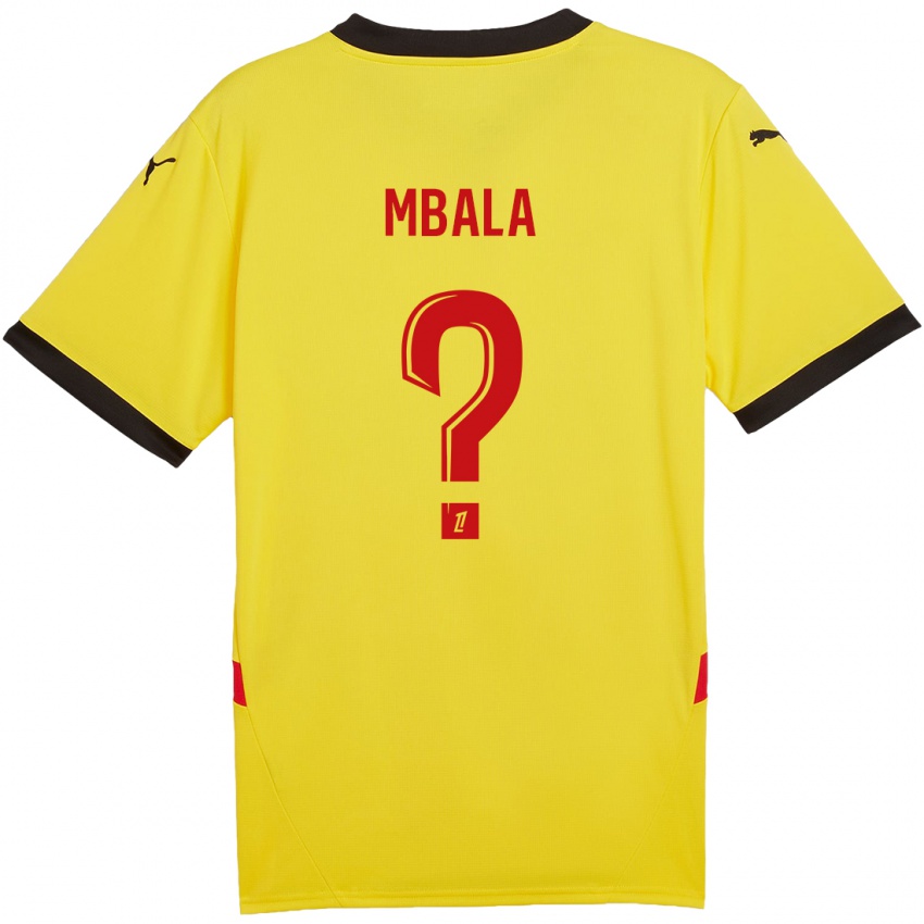 Børn Keny Mbala #0 Gul Rød Hjemmebane Spillertrøjer 2024/25 Trøje T-Shirt