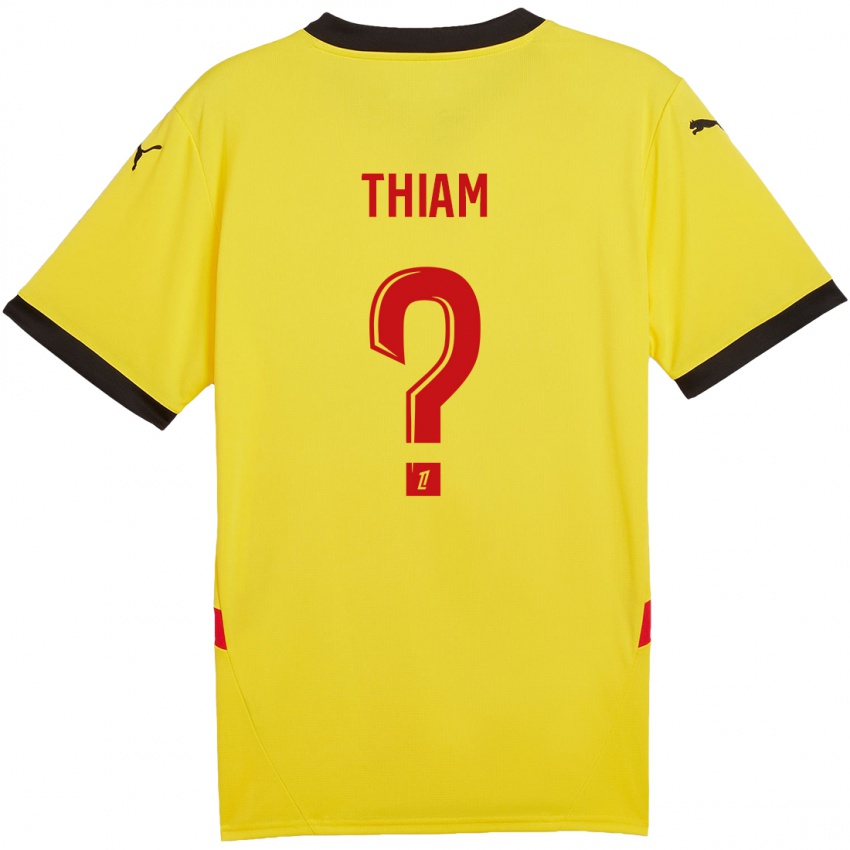 Børn Mamadou Thiam #0 Gul Rød Hjemmebane Spillertrøjer 2024/25 Trøje T-Shirt