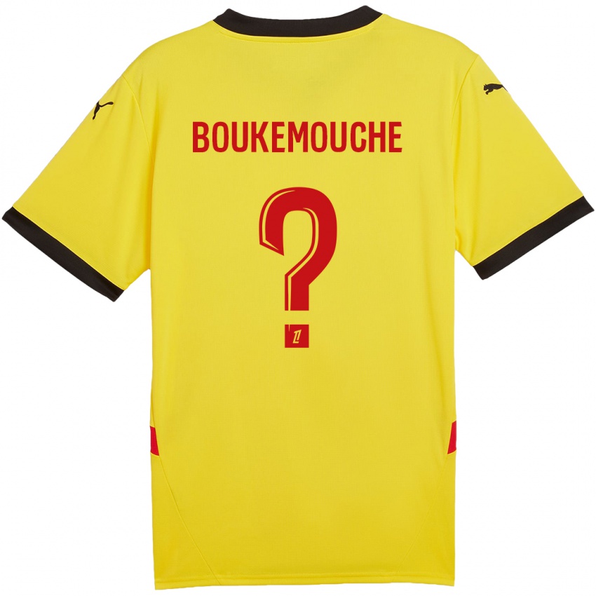 Børn Amine Boukemouche #0 Gul Rød Hjemmebane Spillertrøjer 2024/25 Trøje T-Shirt