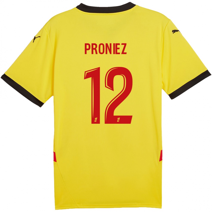 Børn Fany Proniez #12 Gul Rød Hjemmebane Spillertrøjer 2024/25 Trøje T-Shirt