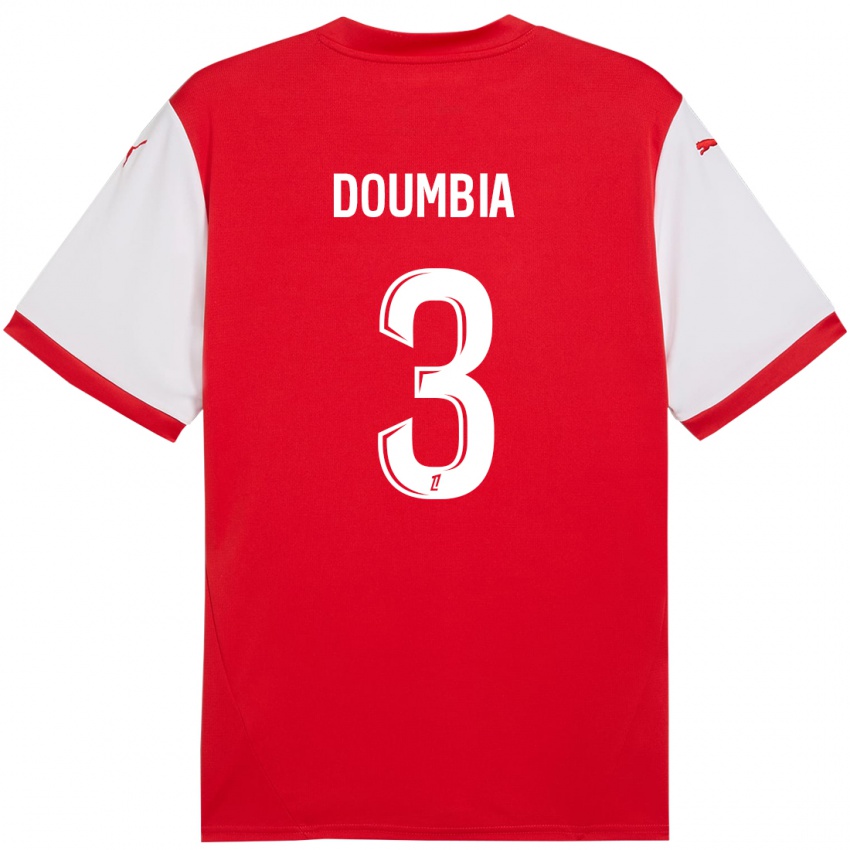 Børn Kamory Doumbia #3 Rød Hvid Hjemmebane Spillertrøjer 2024/25 Trøje T-Shirt