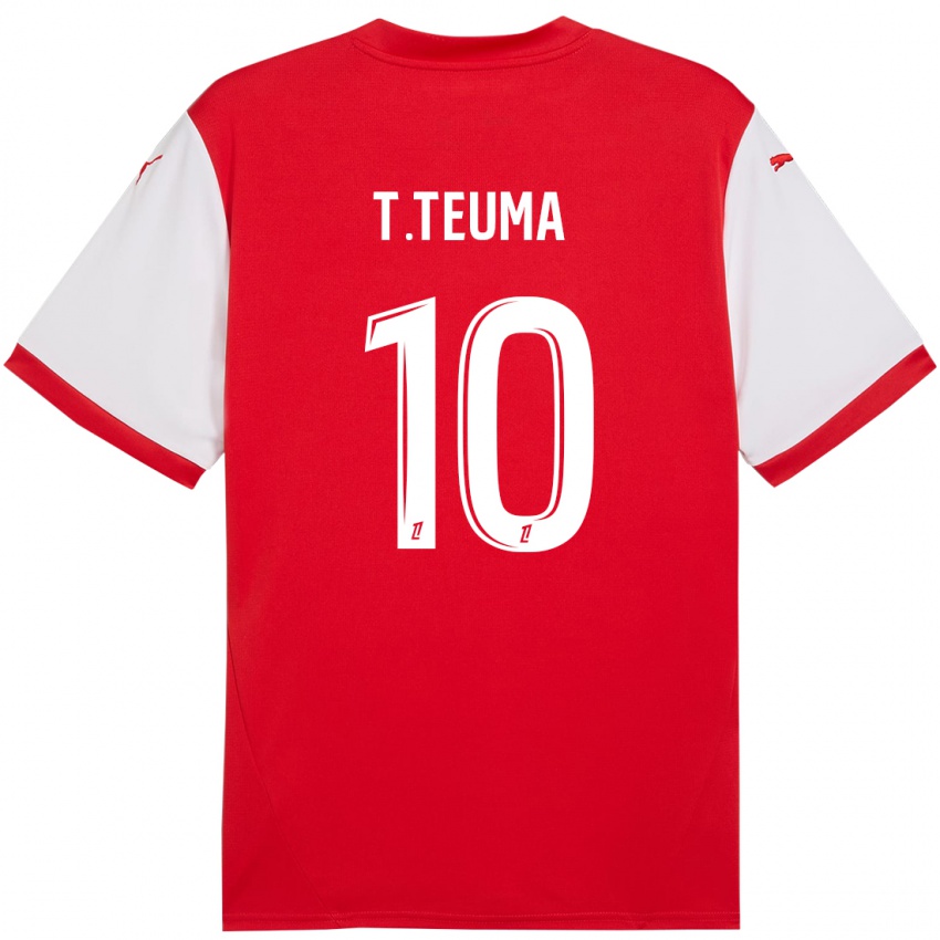 Børn Teddy Teuma #10 Rød Hvid Hjemmebane Spillertrøjer 2024/25 Trøje T-Shirt