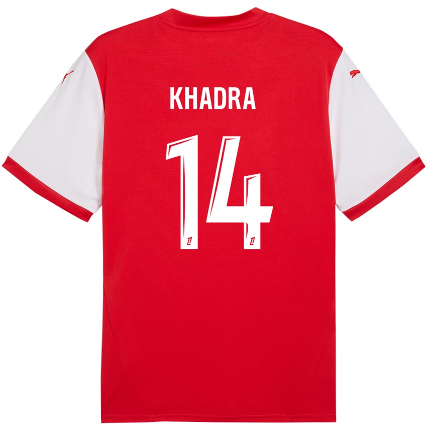 Børn Reda Khadra #14 Rød Hvid Hjemmebane Spillertrøjer 2024/25 Trøje T-Shirt