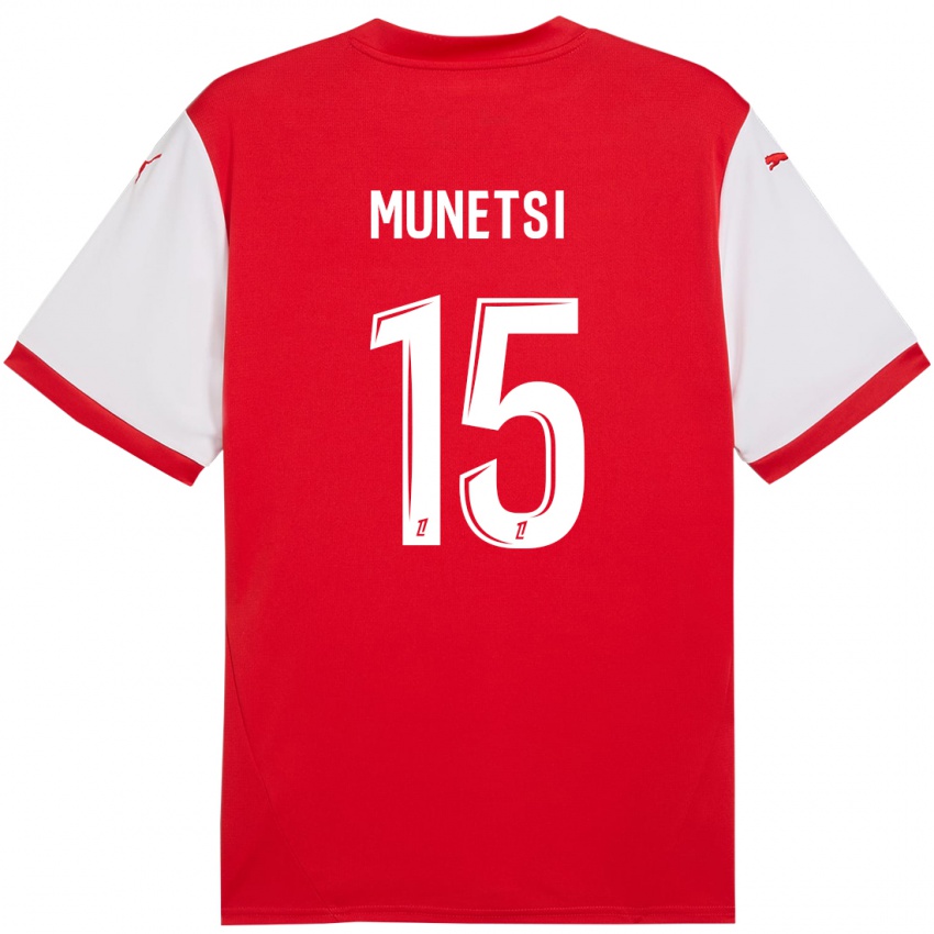 Børn Marshall Munetsi #15 Rød Hvid Hjemmebane Spillertrøjer 2024/25 Trøje T-Shirt