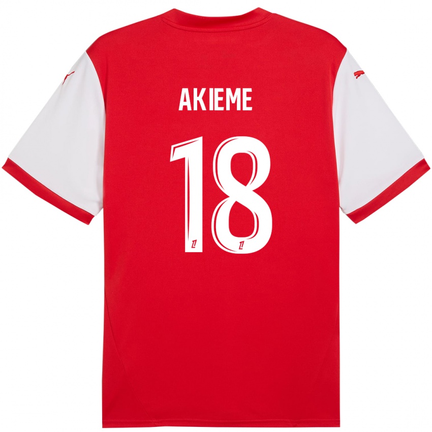 Børn Sergio Akieme #18 Rød Hvid Hjemmebane Spillertrøjer 2024/25 Trøje T-Shirt