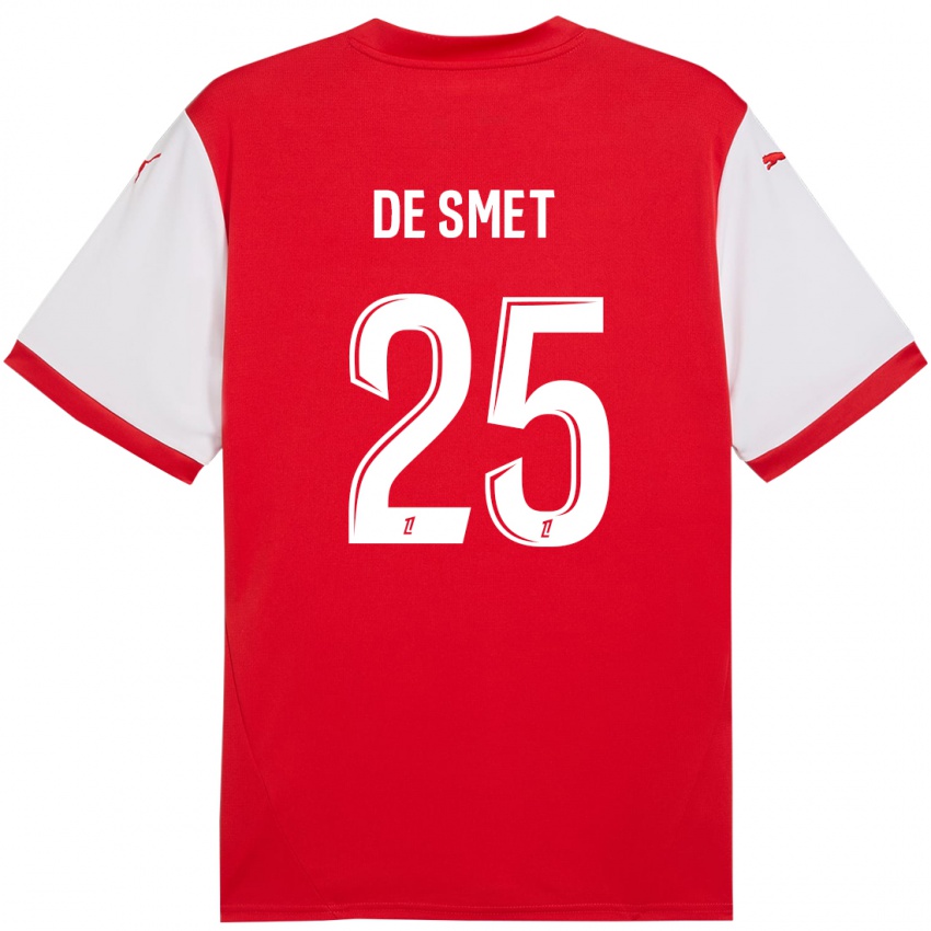 Børn Thibault De Smet #25 Rød Hvid Hjemmebane Spillertrøjer 2024/25 Trøje T-Shirt