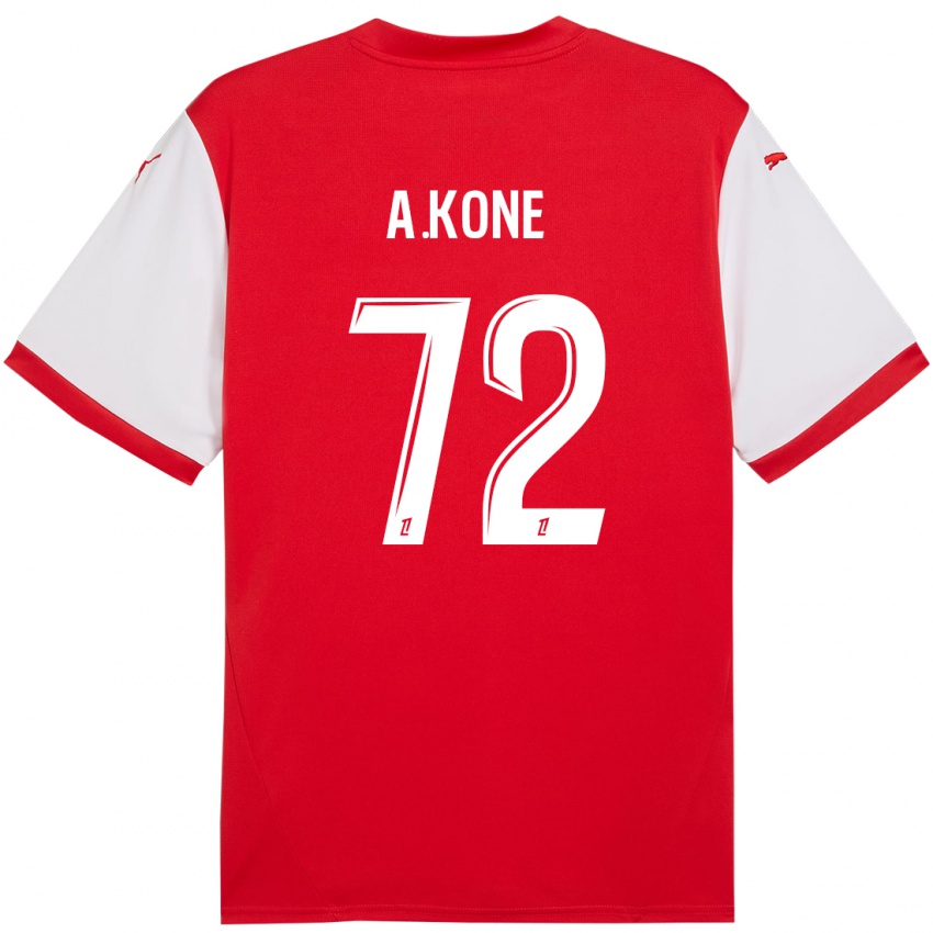 Børn Amadou Koné #72 Rød Hvid Hjemmebane Spillertrøjer 2024/25 Trøje T-Shirt