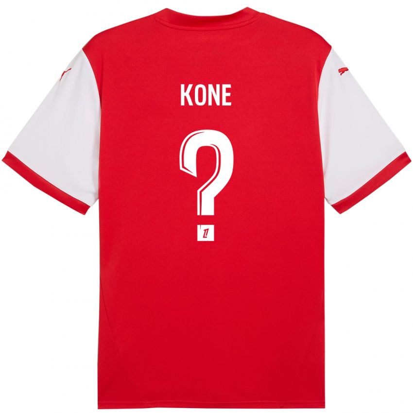 Børn Abdoul Koné #0 Rød Hvid Hjemmebane Spillertrøjer 2024/25 Trøje T-Shirt