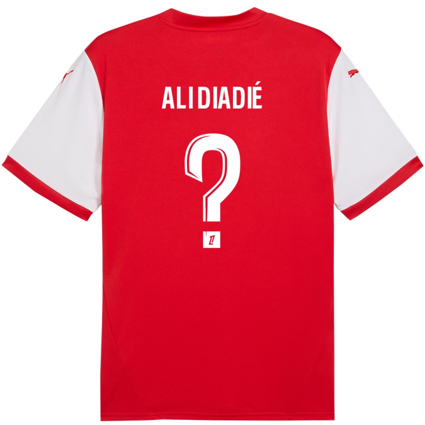 Børn Mohamed Ali Diadié #0 Rød Hvid Hjemmebane Spillertrøjer 2024/25 Trøje T-Shirt