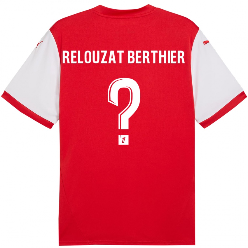 Børn Maxime Relouzat Berthier #0 Rød Hvid Hjemmebane Spillertrøjer 2024/25 Trøje T-Shirt