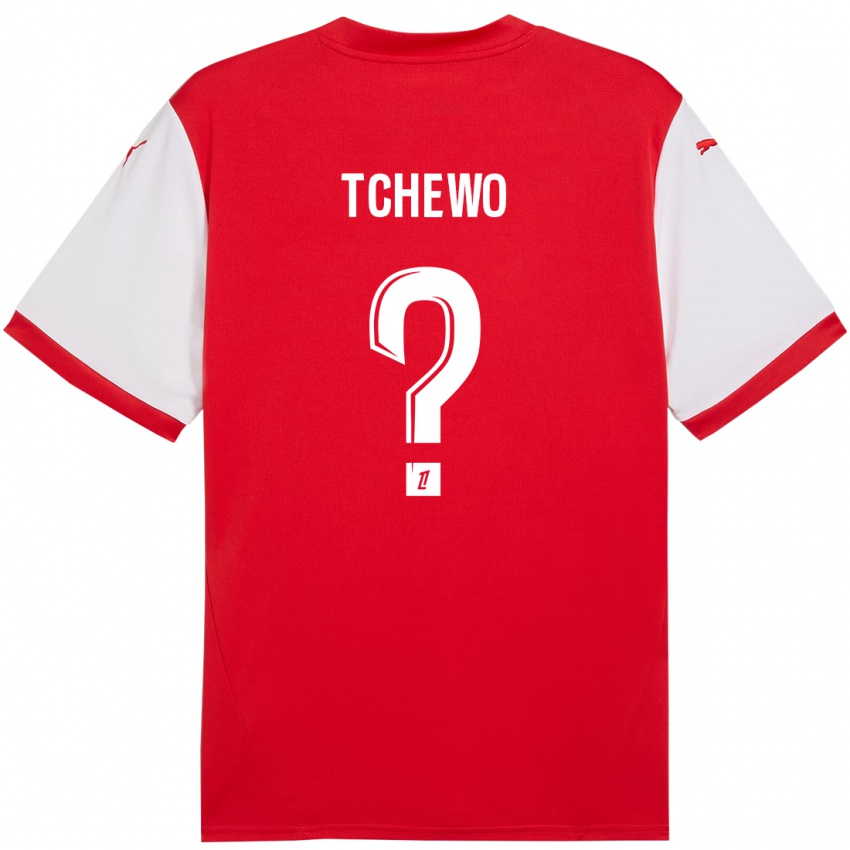 Børn Ryan Tchapda Tchewo #0 Rød Hvid Hjemmebane Spillertrøjer 2024/25 Trøje T-Shirt