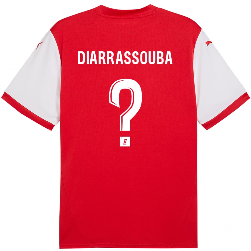 Børn Tidiane Diarrassouba #0 Rød Hvid Hjemmebane Spillertrøjer 2024/25 Trøje T-Shirt