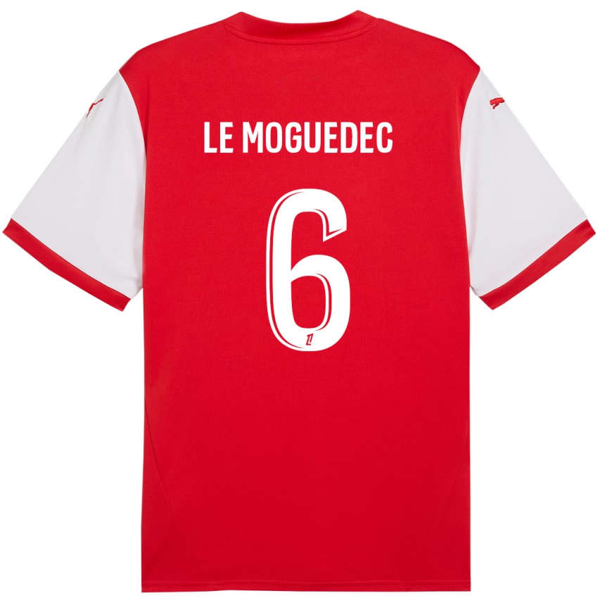 Børn Anaële Le Moguédec #6 Rød Hvid Hjemmebane Spillertrøjer 2024/25 Trøje T-Shirt