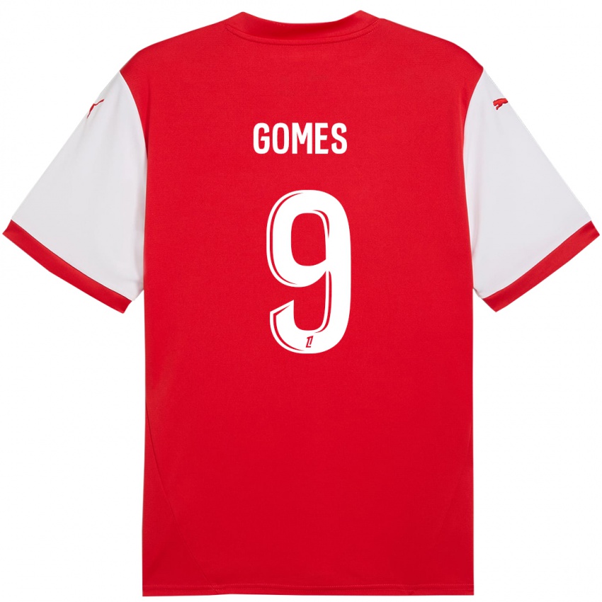 Børn Mélissa Gomes #9 Rød Hvid Hjemmebane Spillertrøjer 2024/25 Trøje T-Shirt