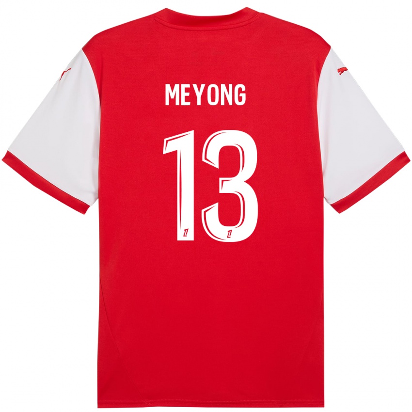 Børn Charlène Meyong #13 Rød Hvid Hjemmebane Spillertrøjer 2024/25 Trøje T-Shirt