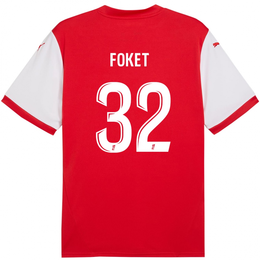 Børn Thomas Foket #32 Rød Hvid Hjemmebane Spillertrøjer 2024/25 Trøje T-Shirt