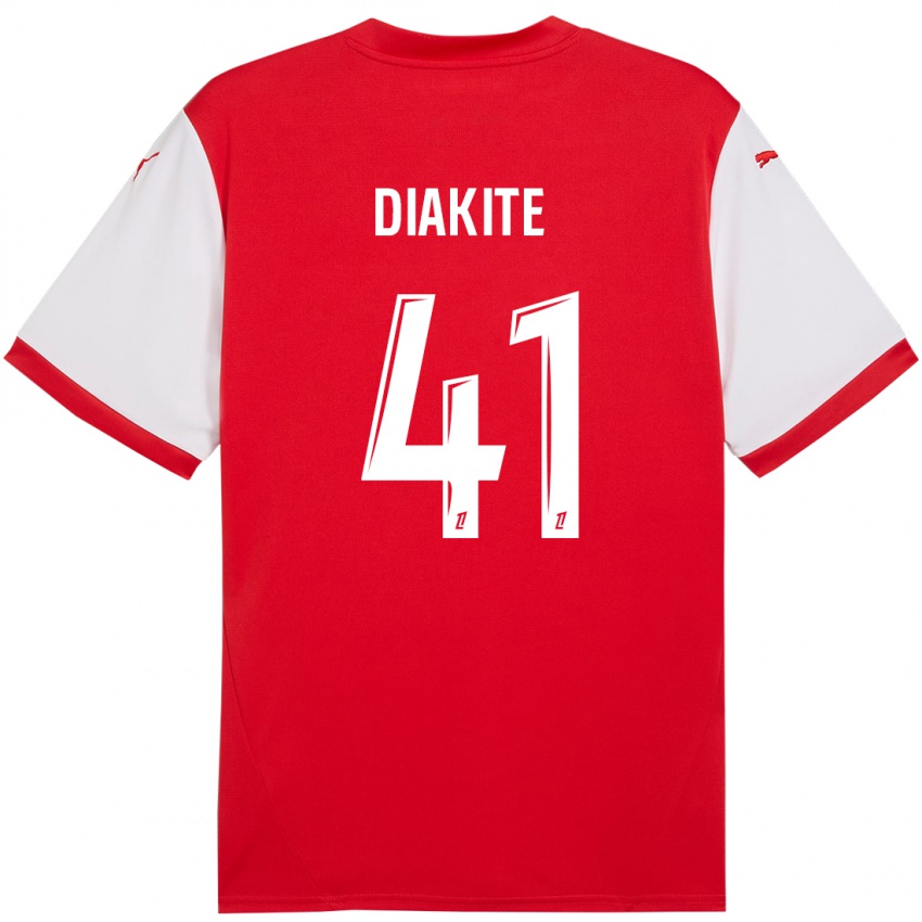 Børn Ibrahim Diakité #41 Rød Hvid Hjemmebane Spillertrøjer 2024/25 Trøje T-Shirt