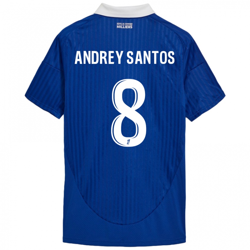 Børn Andrey Santos #8 Blå Hvid Hjemmebane Spillertrøjer 2024/25 Trøje T-Shirt