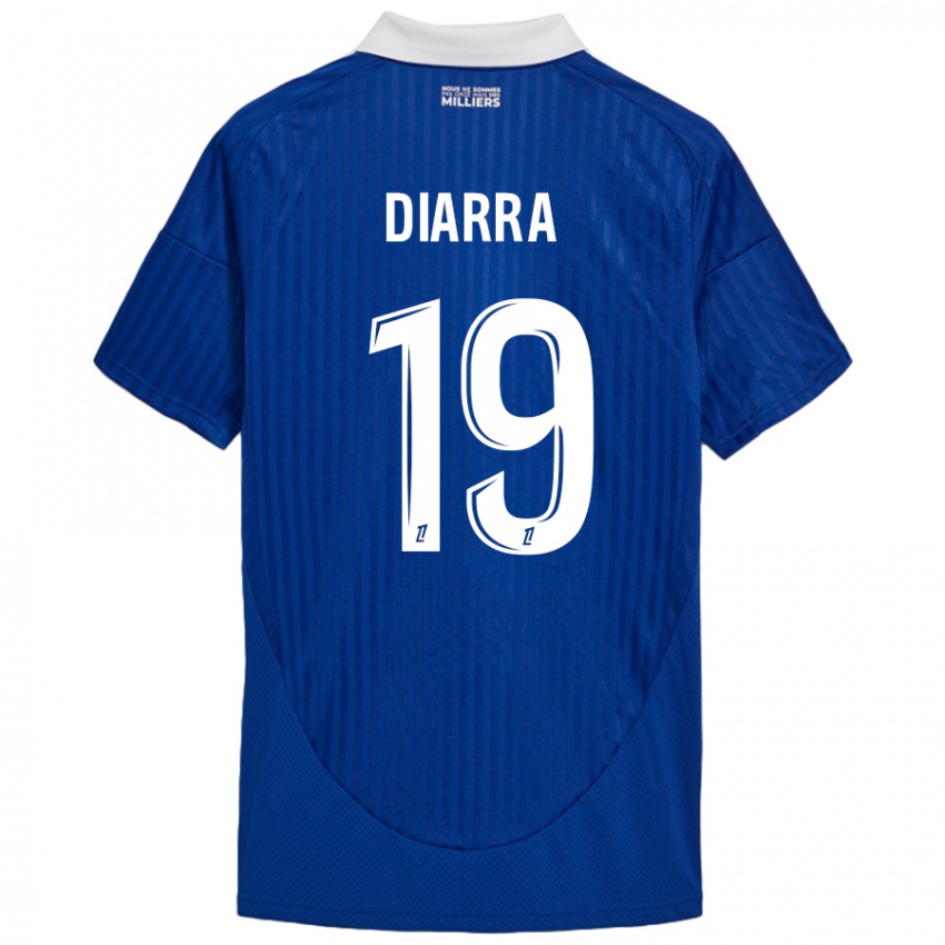 Børn Habib Diarra #19 Blå Hvid Hjemmebane Spillertrøjer 2024/25 Trøje T-Shirt