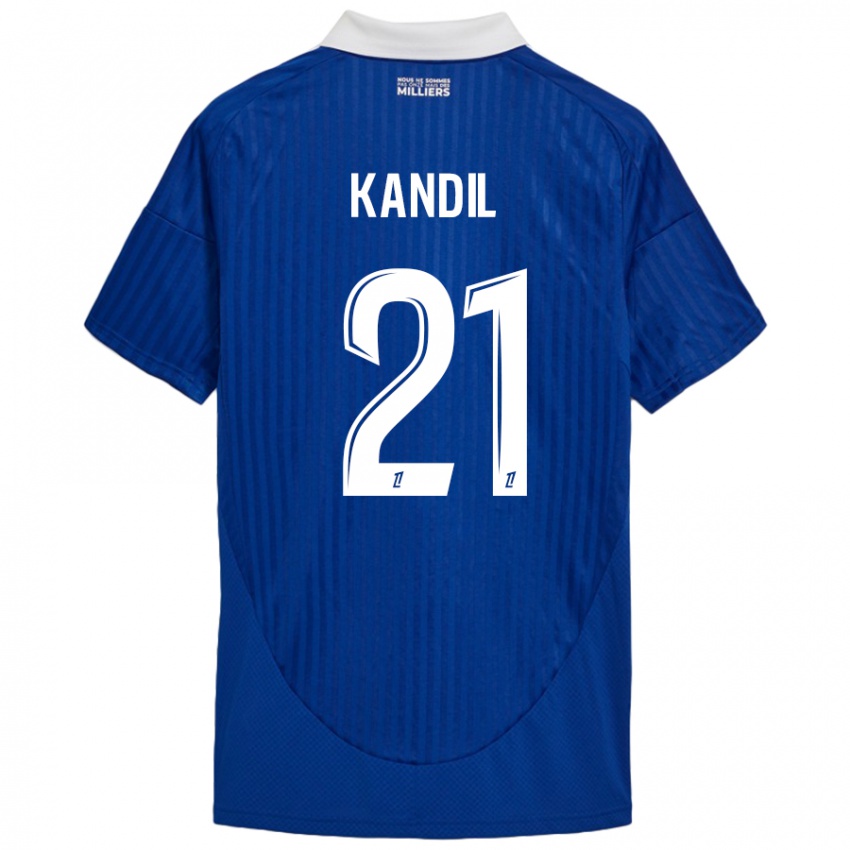 Børn Nordine Kandil #21 Blå Hvid Hjemmebane Spillertrøjer 2024/25 Trøje T-Shirt