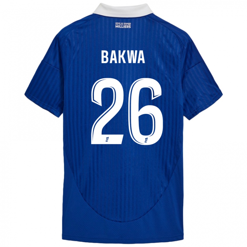 Børn Dilane Bakwa #26 Blå Hvid Hjemmebane Spillertrøjer 2024/25 Trøje T-Shirt