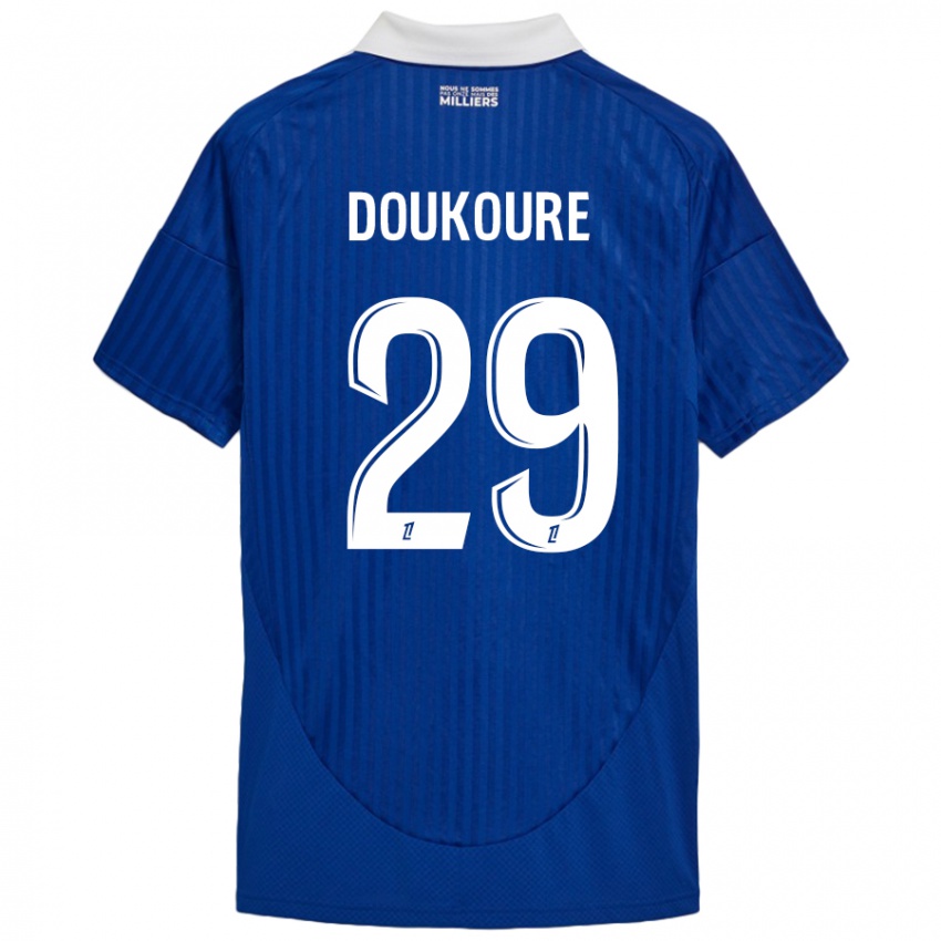 Børn Ismaël Doukouré #29 Blå Hvid Hjemmebane Spillertrøjer 2024/25 Trøje T-Shirt