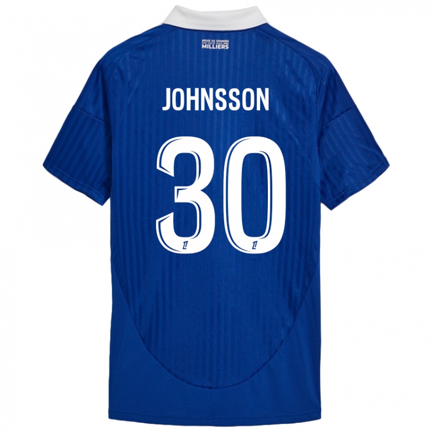 Børn Karl-Johan Johnsson #30 Blå Hvid Hjemmebane Spillertrøjer 2024/25 Trøje T-Shirt