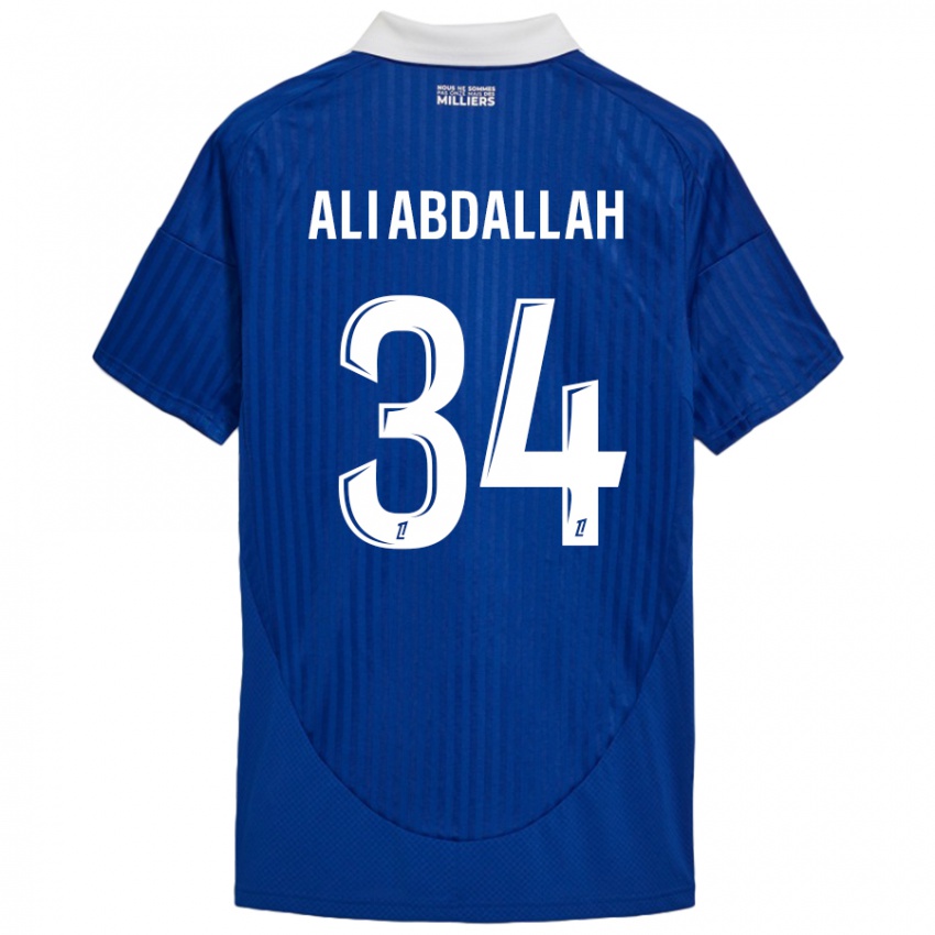 Børn Aboubacar Ali Abdallah #34 Blå Hvid Hjemmebane Spillertrøjer 2024/25 Trøje T-Shirt