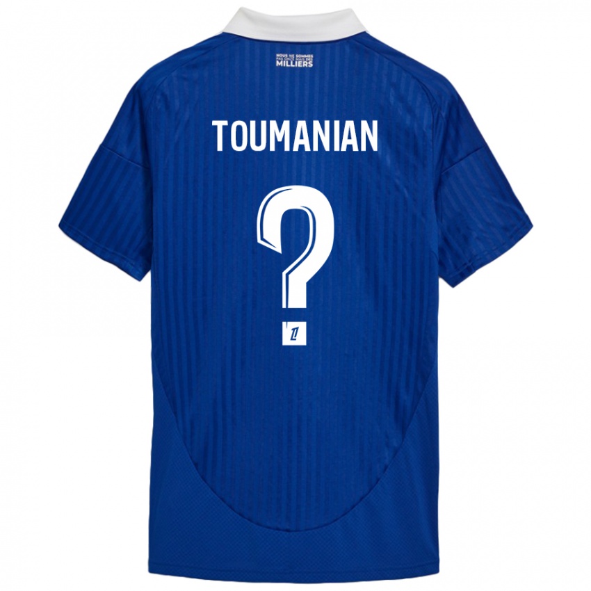 Børn Anthony Toumanian #0 Blå Hvid Hjemmebane Spillertrøjer 2024/25 Trøje T-Shirt