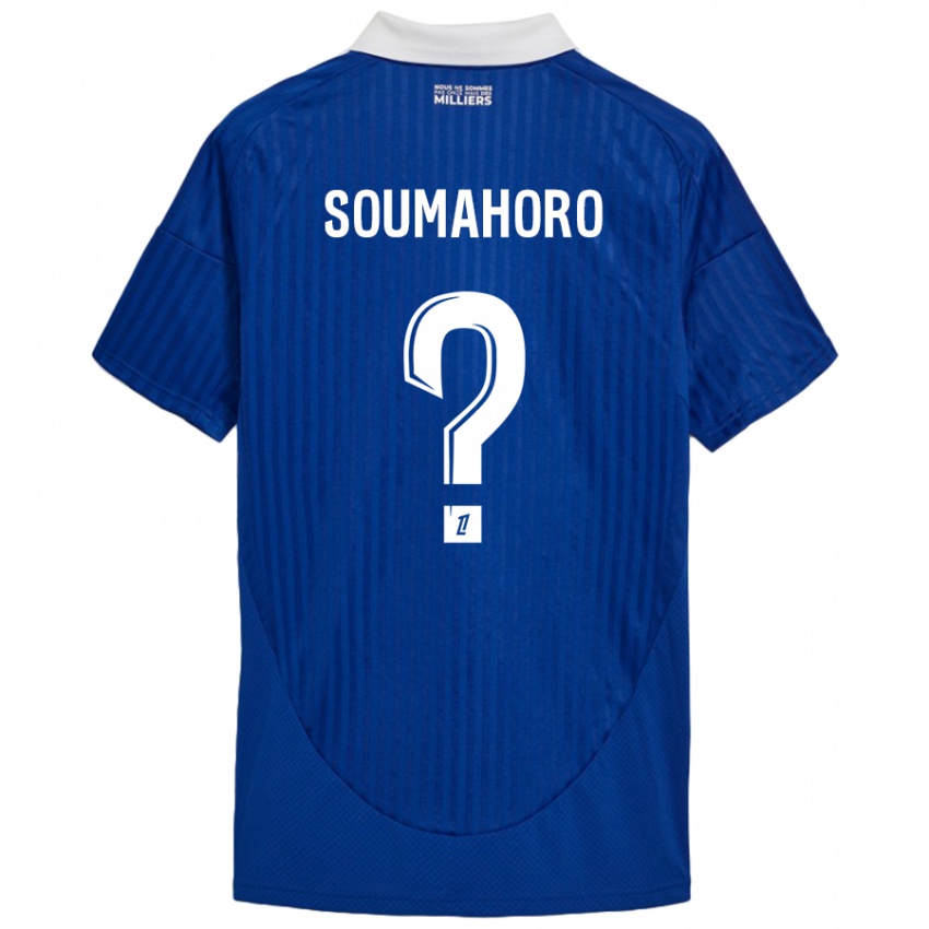 Børn Mohamed Soumahoro #0 Blå Hvid Hjemmebane Spillertrøjer 2024/25 Trøje T-Shirt