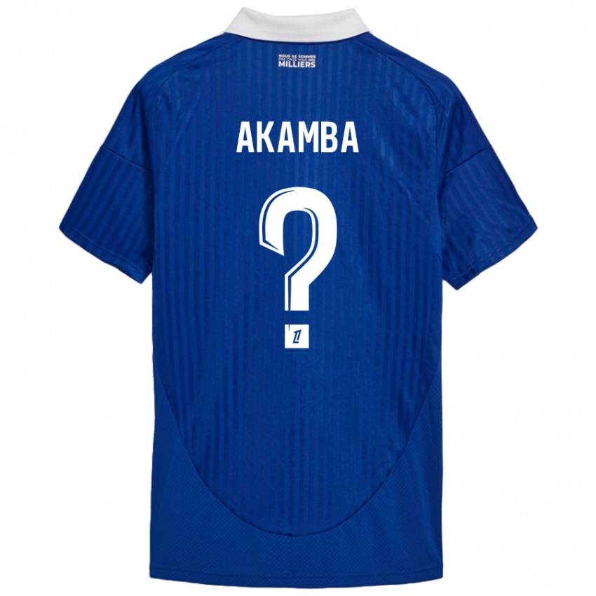 Børn Fred Akamba #0 Blå Hvid Hjemmebane Spillertrøjer 2024/25 Trøje T-Shirt