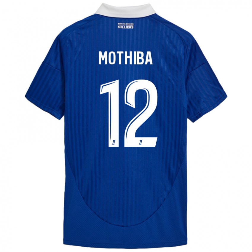 Børn Lebo Mothiba #12 Blå Hvid Hjemmebane Spillertrøjer 2024/25 Trøje T-Shirt