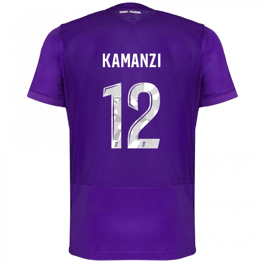 Børn Warren Kamanzi #12 Lilla Hvid Hjemmebane Spillertrøjer 2024/25 Trøje T-Shirt