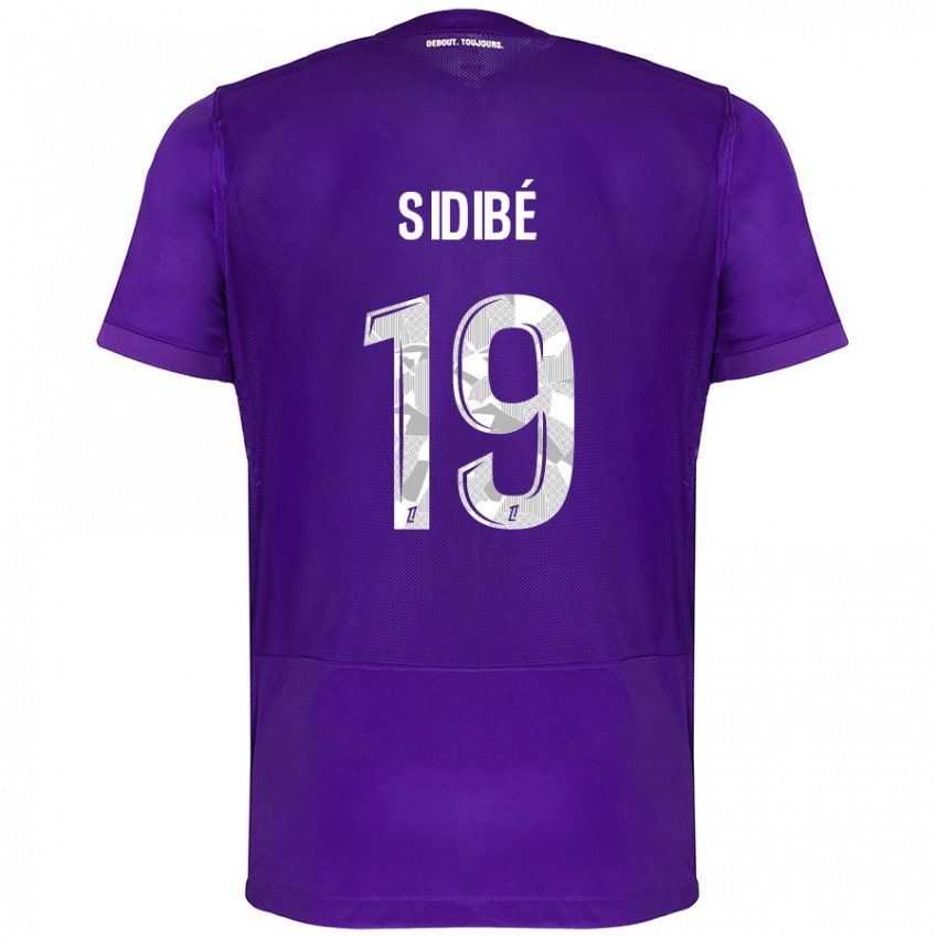 Børn Djibril Sidibé #19 Lilla Hvid Hjemmebane Spillertrøjer 2024/25 Trøje T-Shirt