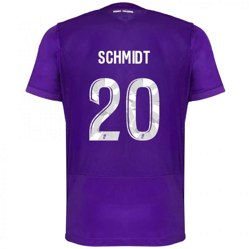 Børn Niklas Schmidt #20 Lilla Hvid Hjemmebane Spillertrøjer 2024/25 Trøje T-Shirt