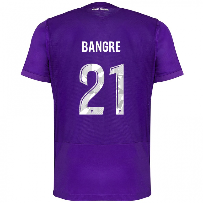 Børn Mamady Bangré #21 Lilla Hvid Hjemmebane Spillertrøjer 2024/25 Trøje T-Shirt