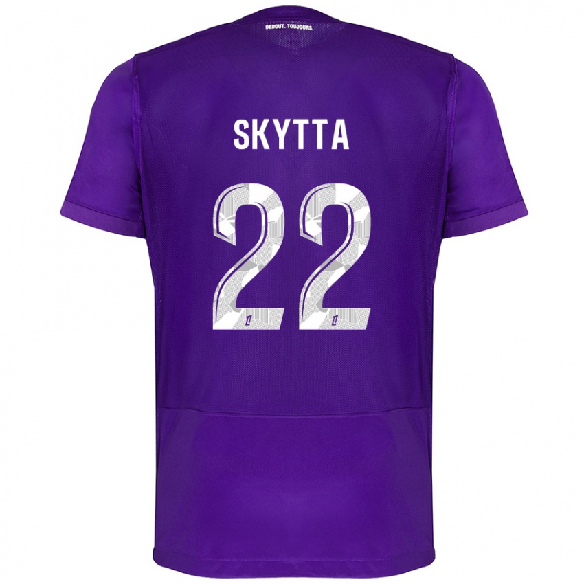 Børn Naatan Skyttä #22 Lilla Hvid Hjemmebane Spillertrøjer 2024/25 Trøje T-Shirt