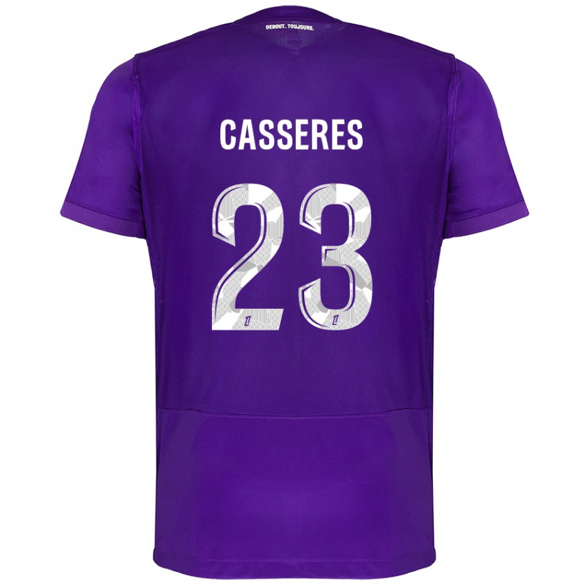 Børn Cristian Cásseres Jr. #23 Lilla Hvid Hjemmebane Spillertrøjer 2024/25 Trøje T-Shirt