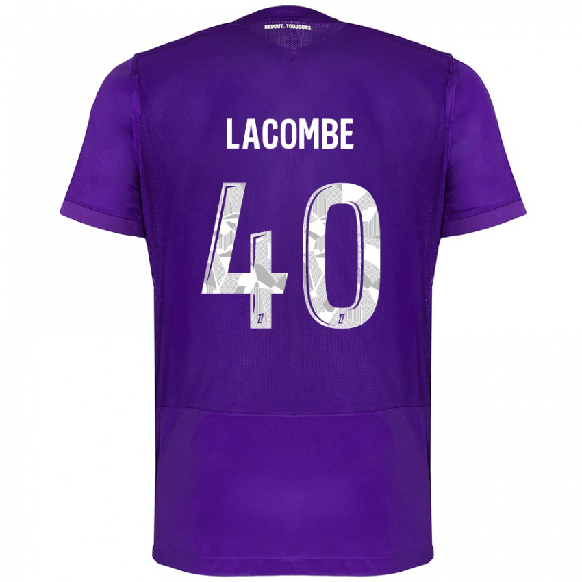 Børn Justin Lacombe #40 Lilla Hvid Hjemmebane Spillertrøjer 2024/25 Trøje T-Shirt