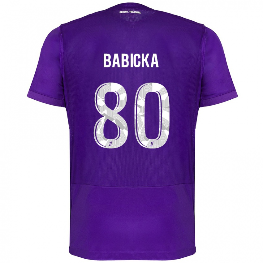 Børn Shavy Babicka #80 Lilla Hvid Hjemmebane Spillertrøjer 2024/25 Trøje T-Shirt