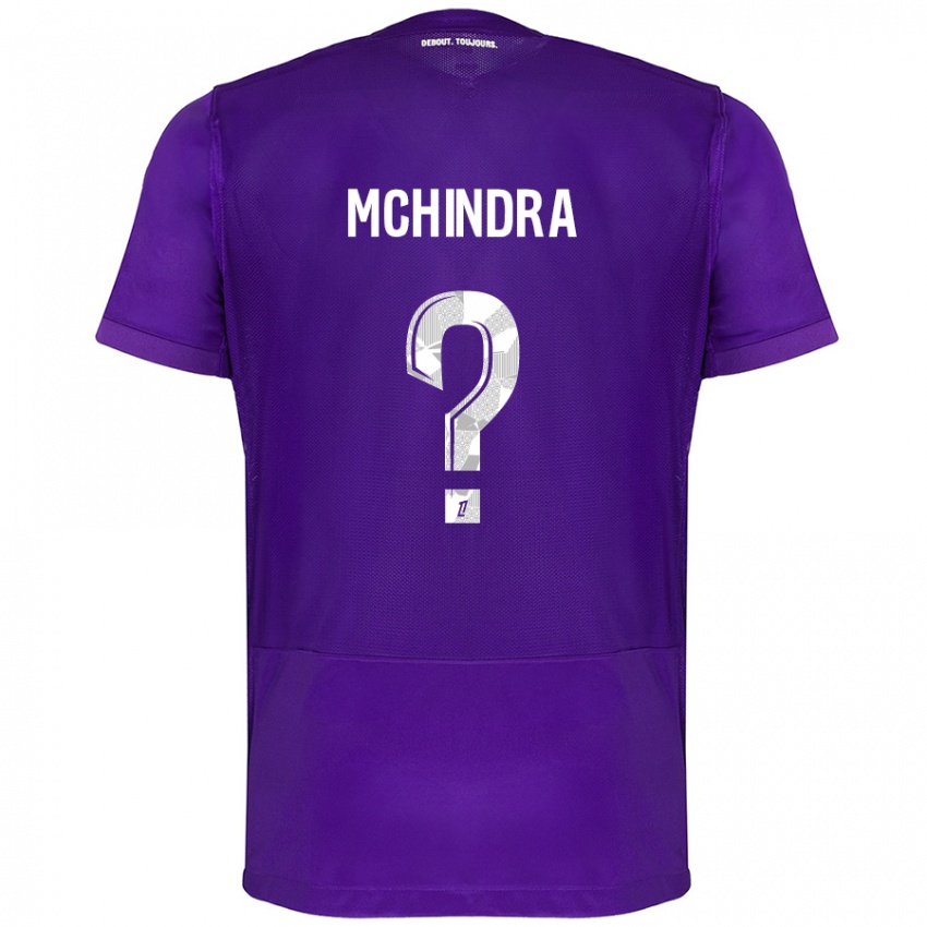 Børn Naime Said Mchindra #0 Lilla Hvid Hjemmebane Spillertrøjer 2024/25 Trøje T-Shirt