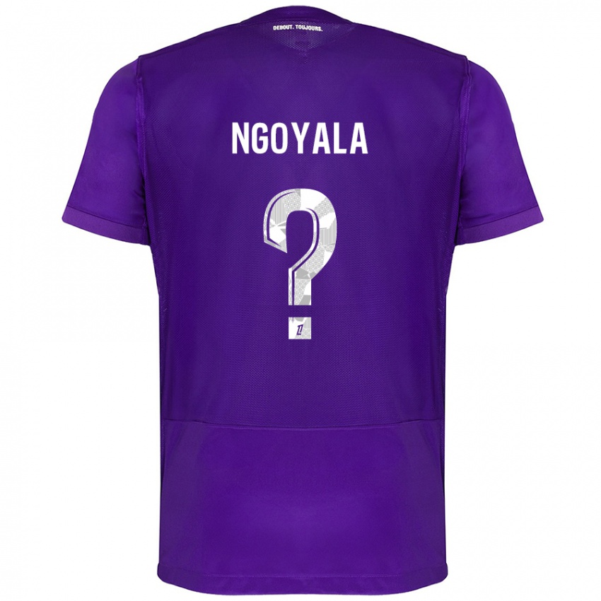 Børn Frédéric Efuele Ngoyala #0 Lilla Hvid Hjemmebane Spillertrøjer 2024/25 Trøje T-Shirt