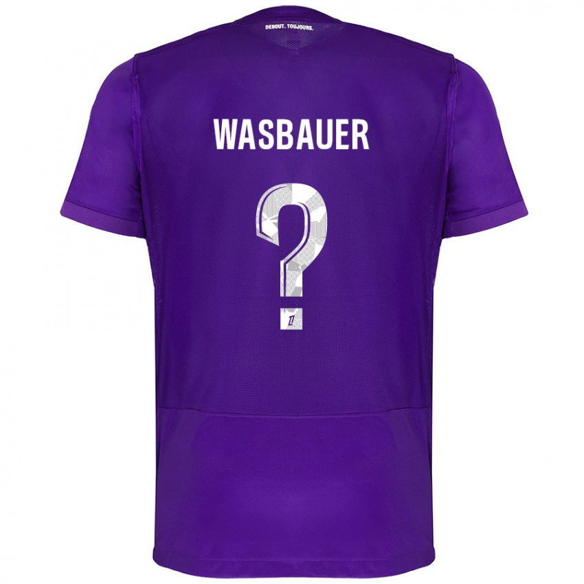 Børn Nicolas Wasbauer #0 Lilla Hvid Hjemmebane Spillertrøjer 2024/25 Trøje T-Shirt