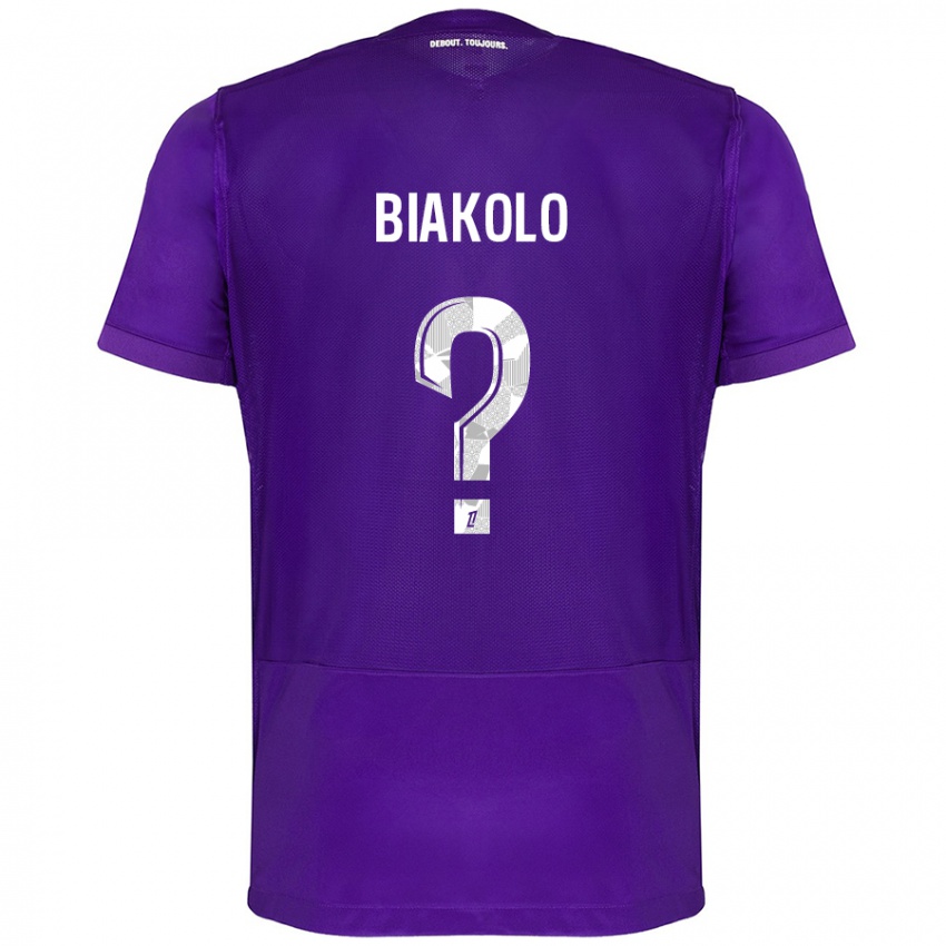 Børn Tony Biakolo #0 Lilla Hvid Hjemmebane Spillertrøjer 2024/25 Trøje T-Shirt