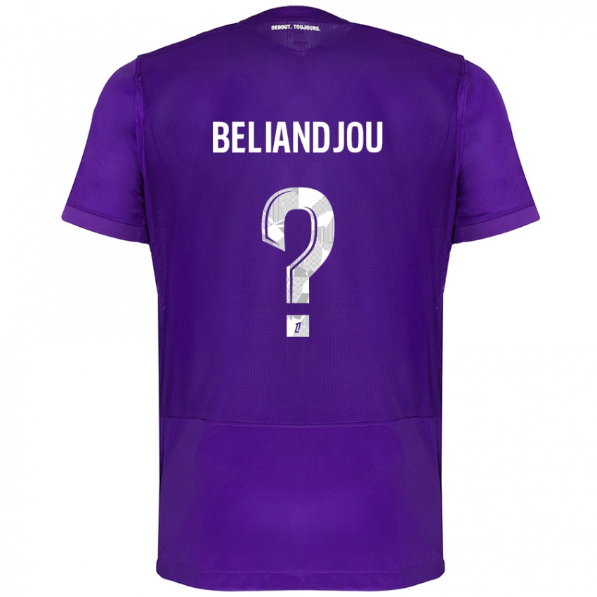 Børn Ruben Beliandjou #0 Lilla Hvid Hjemmebane Spillertrøjer 2024/25 Trøje T-Shirt