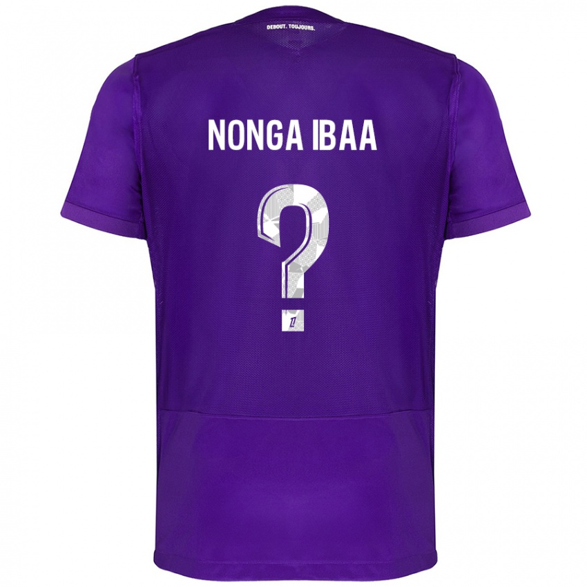 Børn Alou Nonga Ibaa #0 Lilla Hvid Hjemmebane Spillertrøjer 2024/25 Trøje T-Shirt