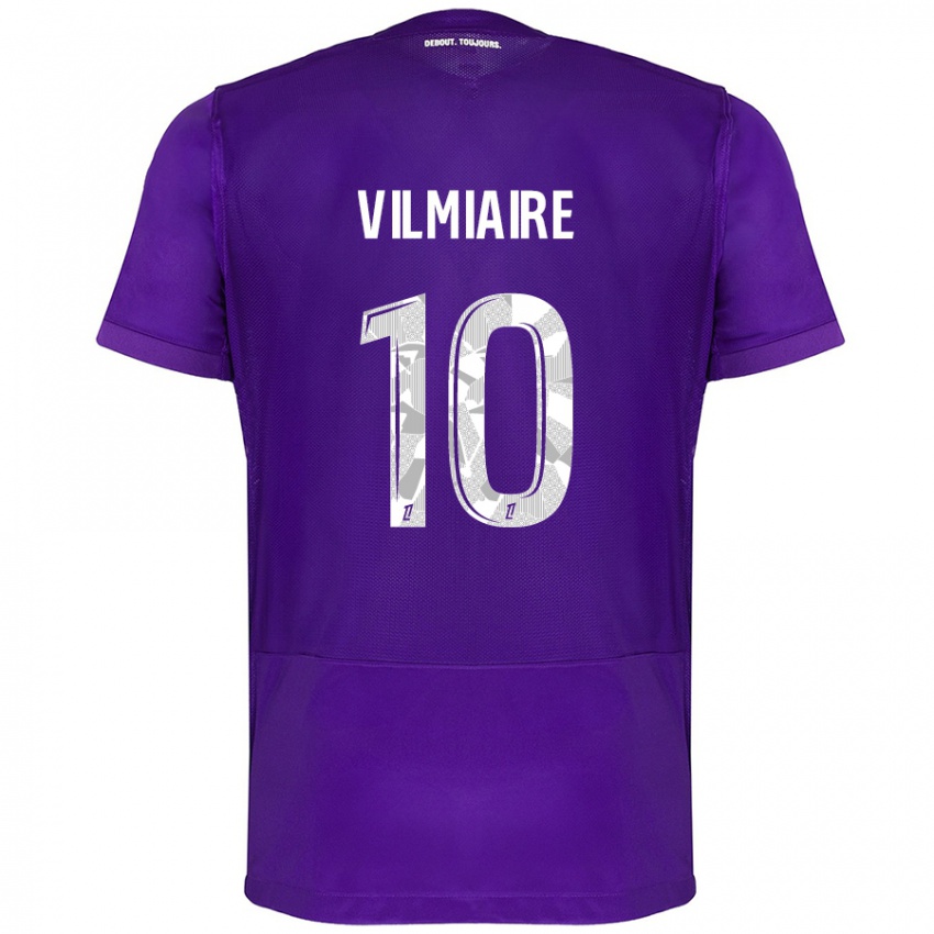 Børn Kelly Vilmiaire #10 Lilla Hvid Hjemmebane Spillertrøjer 2024/25 Trøje T-Shirt