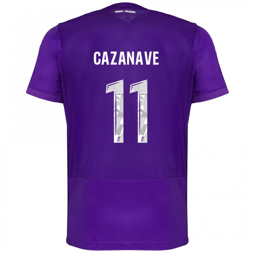 Børn Julie Cazanave #11 Lilla Hvid Hjemmebane Spillertrøjer 2024/25 Trøje T-Shirt