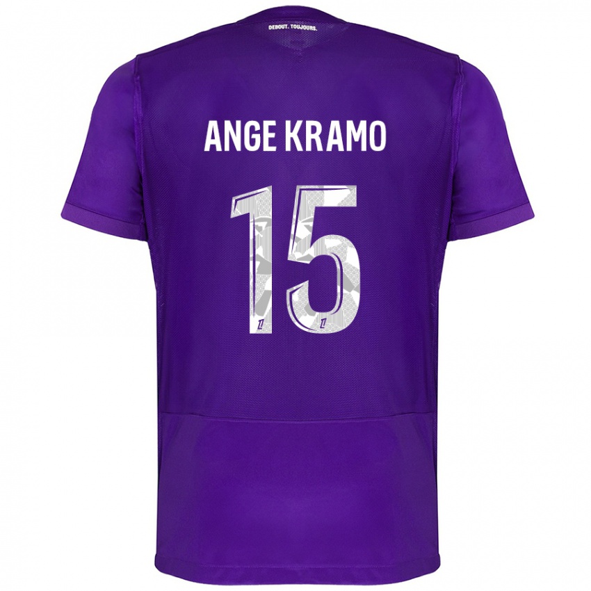 Børn Marie Ange Kramo #15 Lilla Hvid Hjemmebane Spillertrøjer 2024/25 Trøje T-Shirt