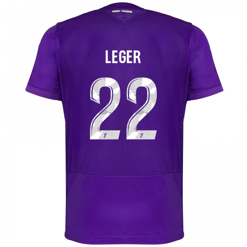 Børn Christelle Léger #22 Lilla Hvid Hjemmebane Spillertrøjer 2024/25 Trøje T-Shirt